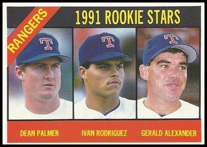 91BCM60 62 Rangers Rookies (Dean Palmer Ivan Rodriguez Gerald Alexander).jpg